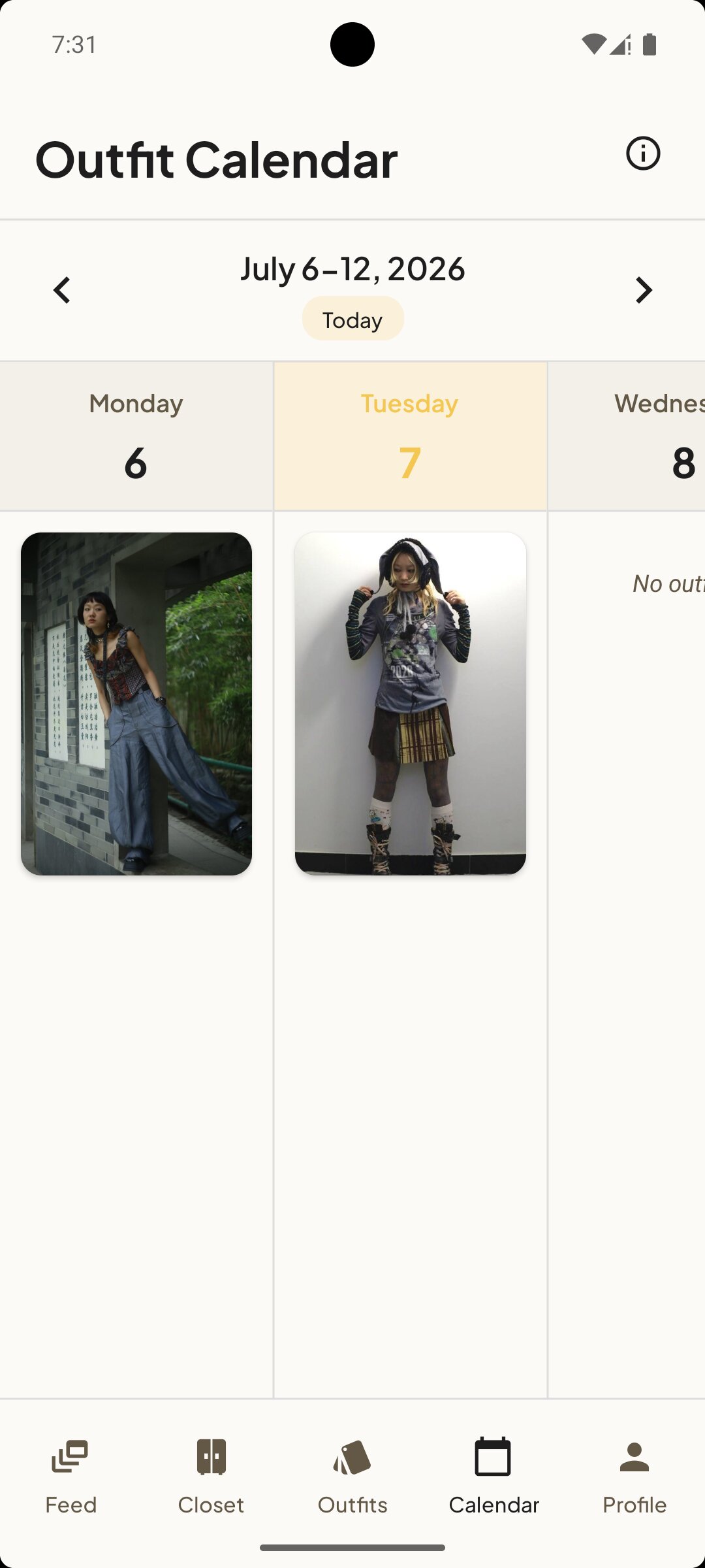 Outfit Calendar